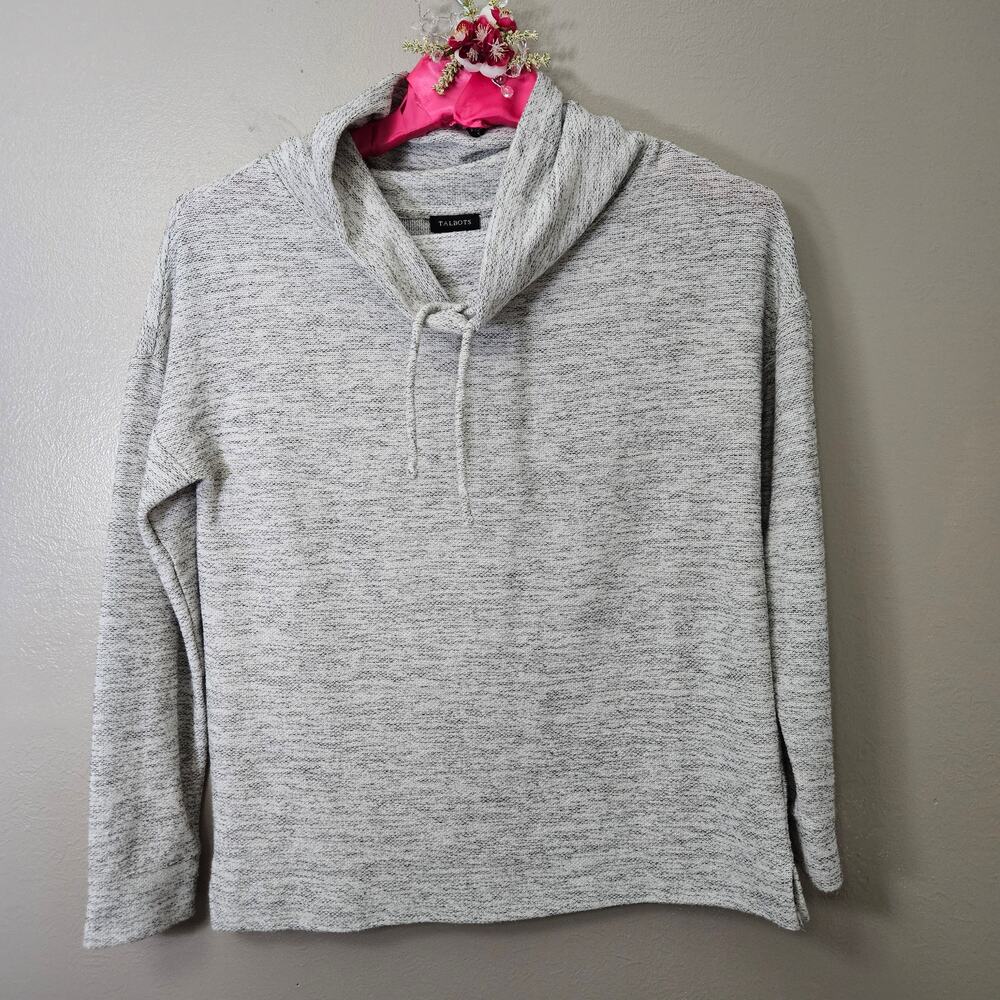 Minimalist Talbots Cowl Neck Knit Sweater Women S Grey Long Sleeve Cozy Preppy